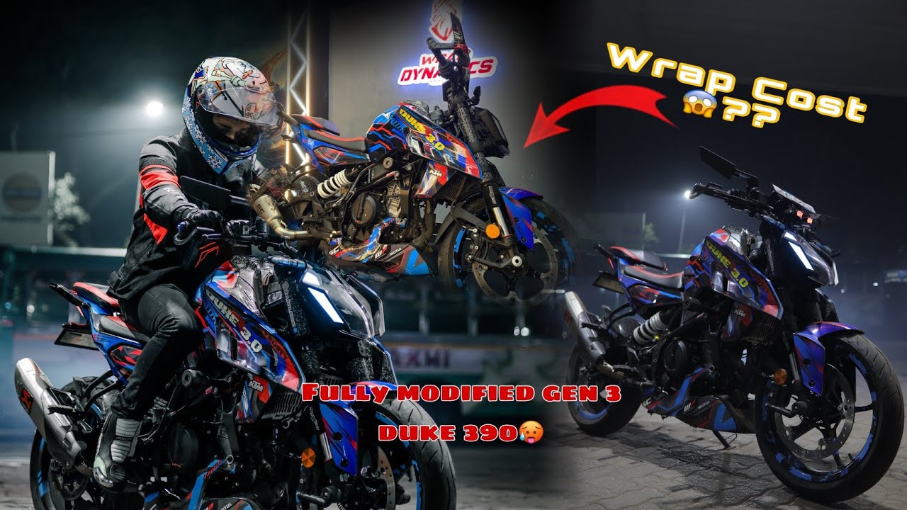 Fully Modified duke 390 gen 3. Modifications cost??. full video in details