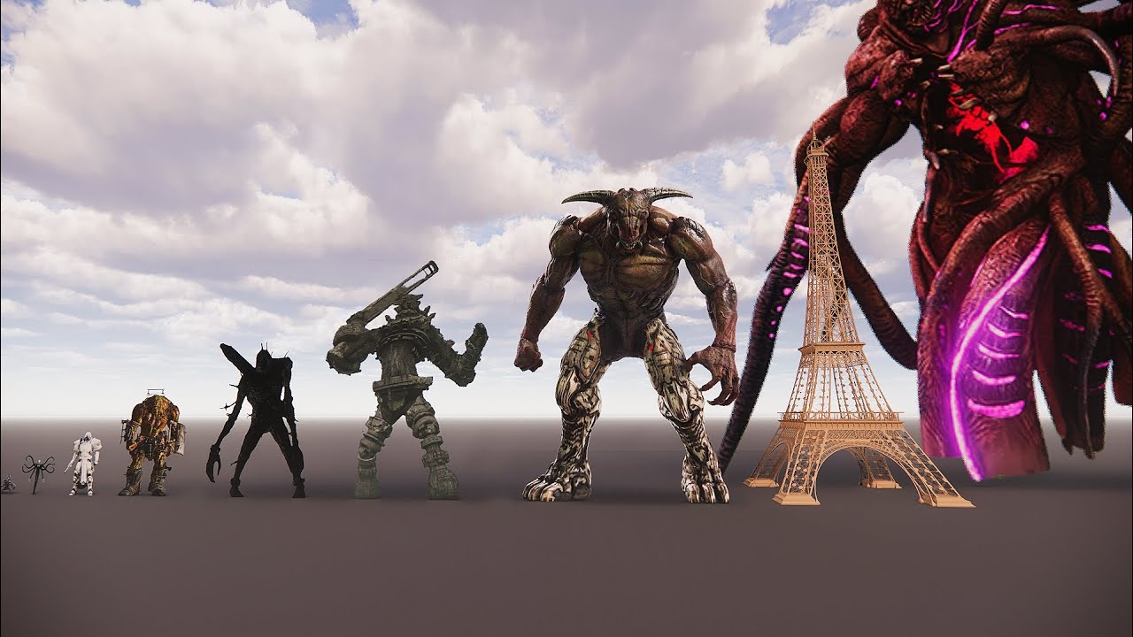 Video game monsters size comparison (2023)