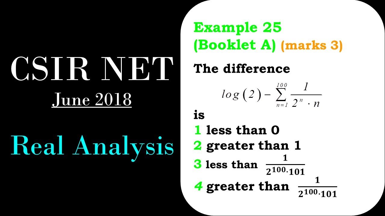 CSIR NET MATHEMATICS| Real Analysis | Value of logarithmic Function June 2018 (Marks 3)