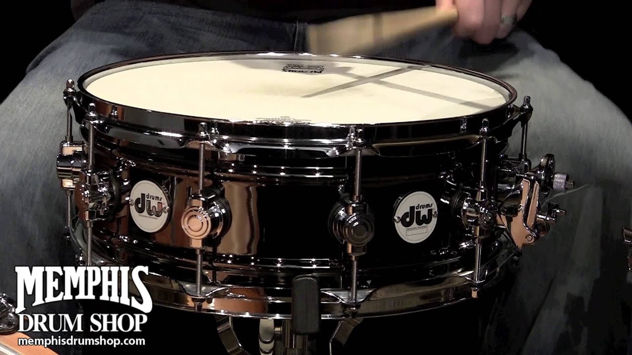 DW 14x5.5 Design Series Black Nickel over Brass Snare Drum with MAG Throw off