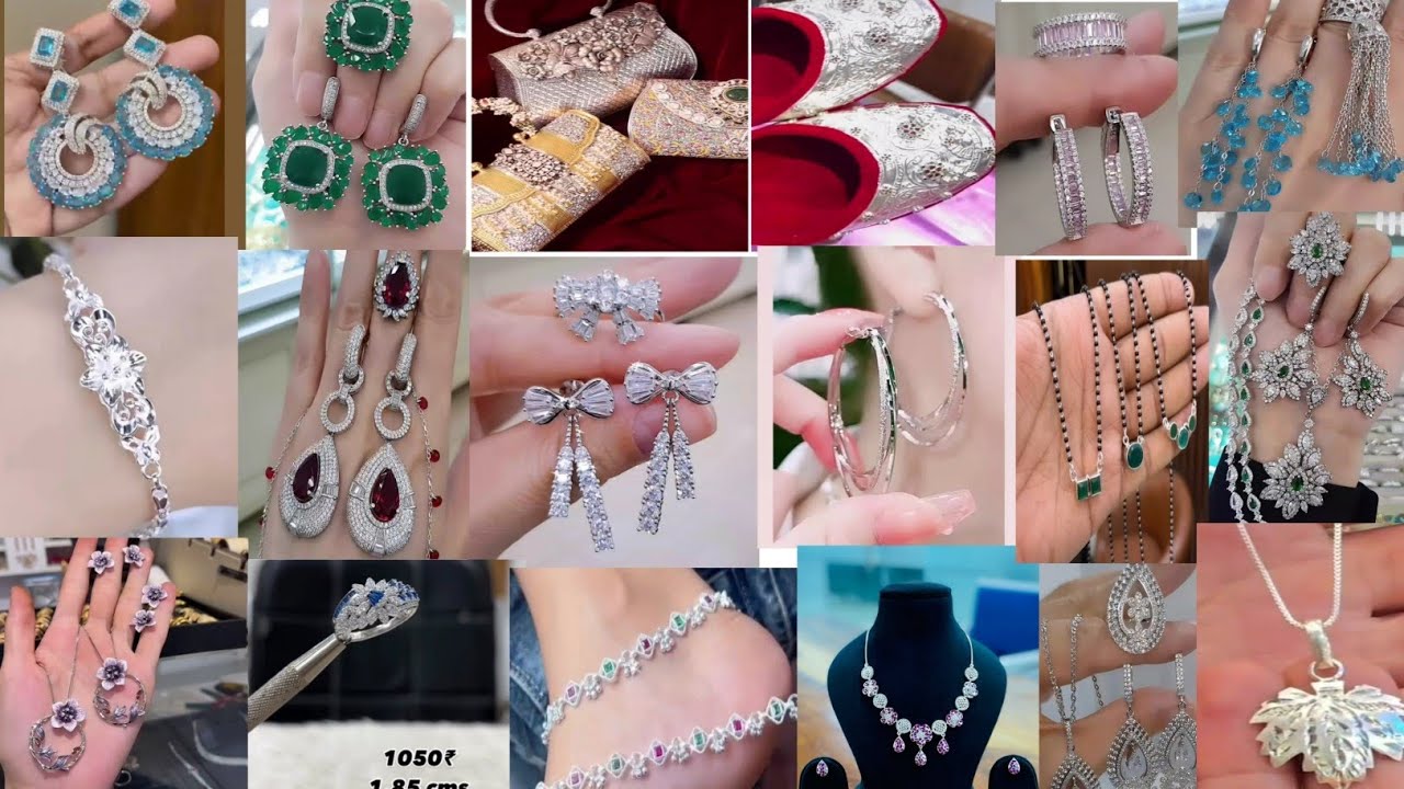 SILVER JEWELLERY DESIGNS 2025 SILVER EARRINGS DESIGNS // SILVER PENDANT SET // SILVER PAYAL DESIGN 