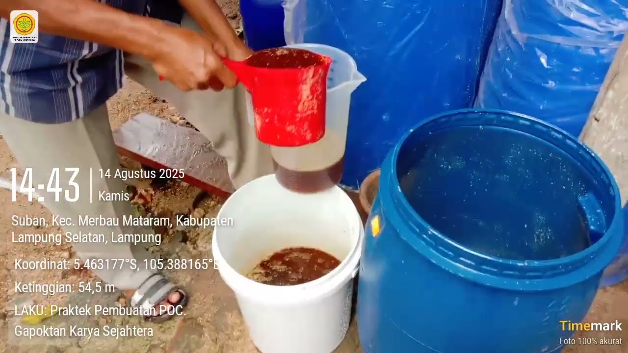 Pembuatan POC di Gapoktan Karya Sejahtera Desa Suban, Kecamatan Merbau Mataram, Lampung Selatan
