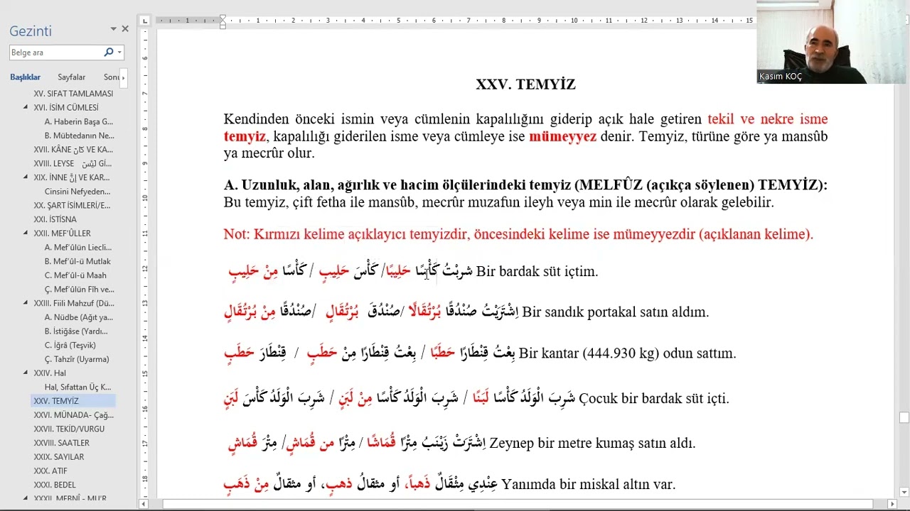 41. Uzunluk, alan, ağırlık hacim ve cümle temyizi / Hızlı Arapça Dilbilgisi Tekrarı