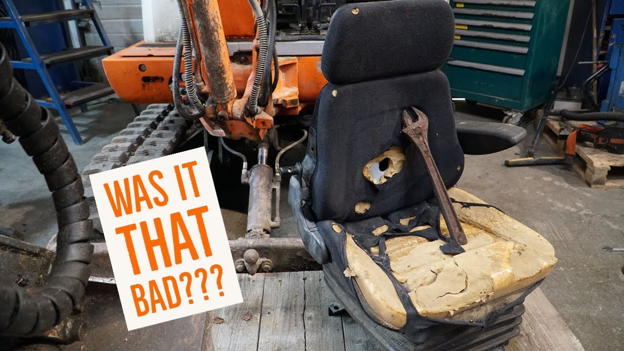 Installing NEW SEAT for excavator!