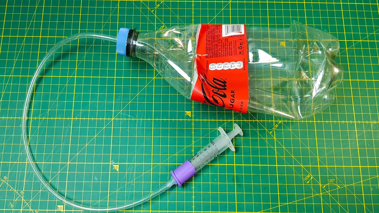 Şırıngadan Evde elektriksiz vakum pompası nasıl yapılır💉💡