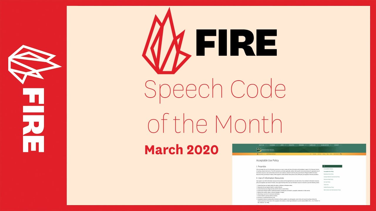 Speech Code of the Month, March 2020 - University of Alaska Anchorage