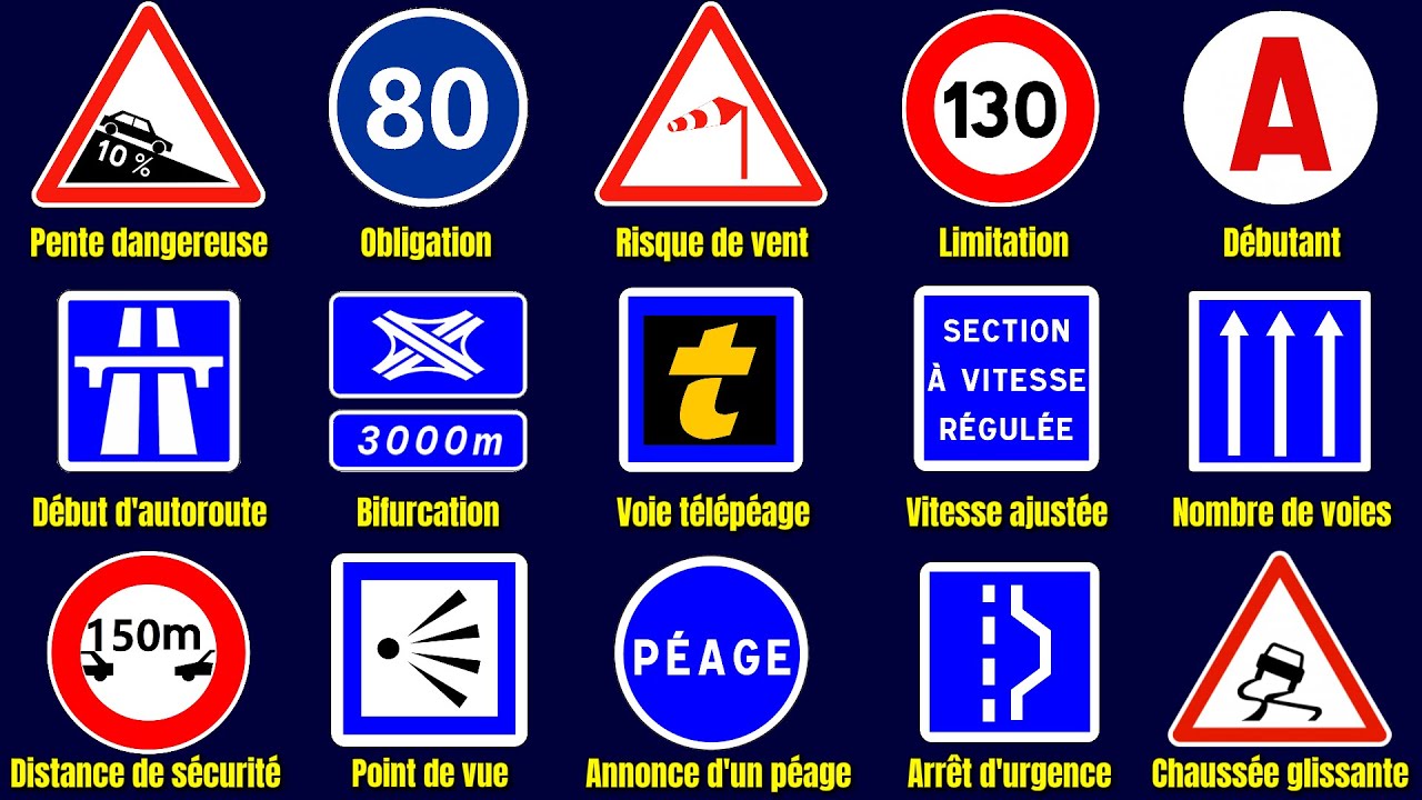 Examen théorique spécial AUTOROUTE - Panneau de signalisation # Code de la route