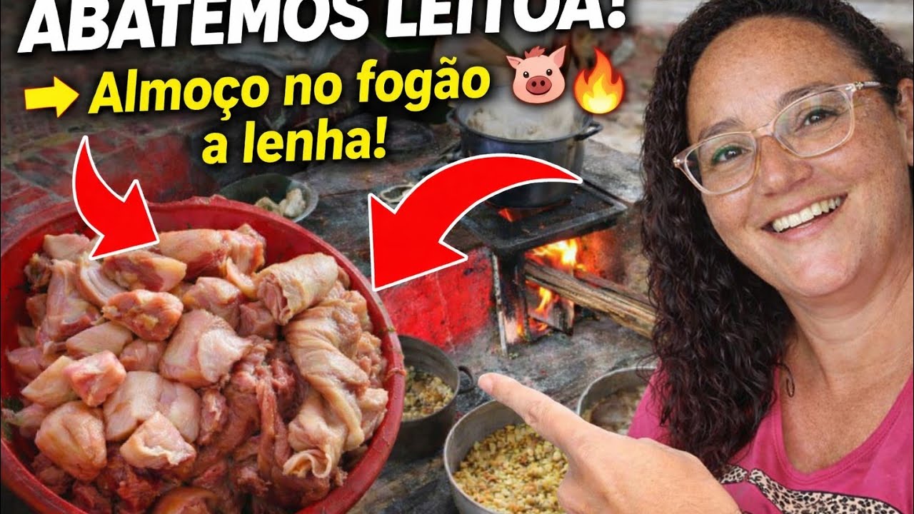 🔥 ABATEMOS LEITOA NO DOMINGO! Almoço Caprichado no Fogão a Lenha da Fazenda Eloisa! 🐷