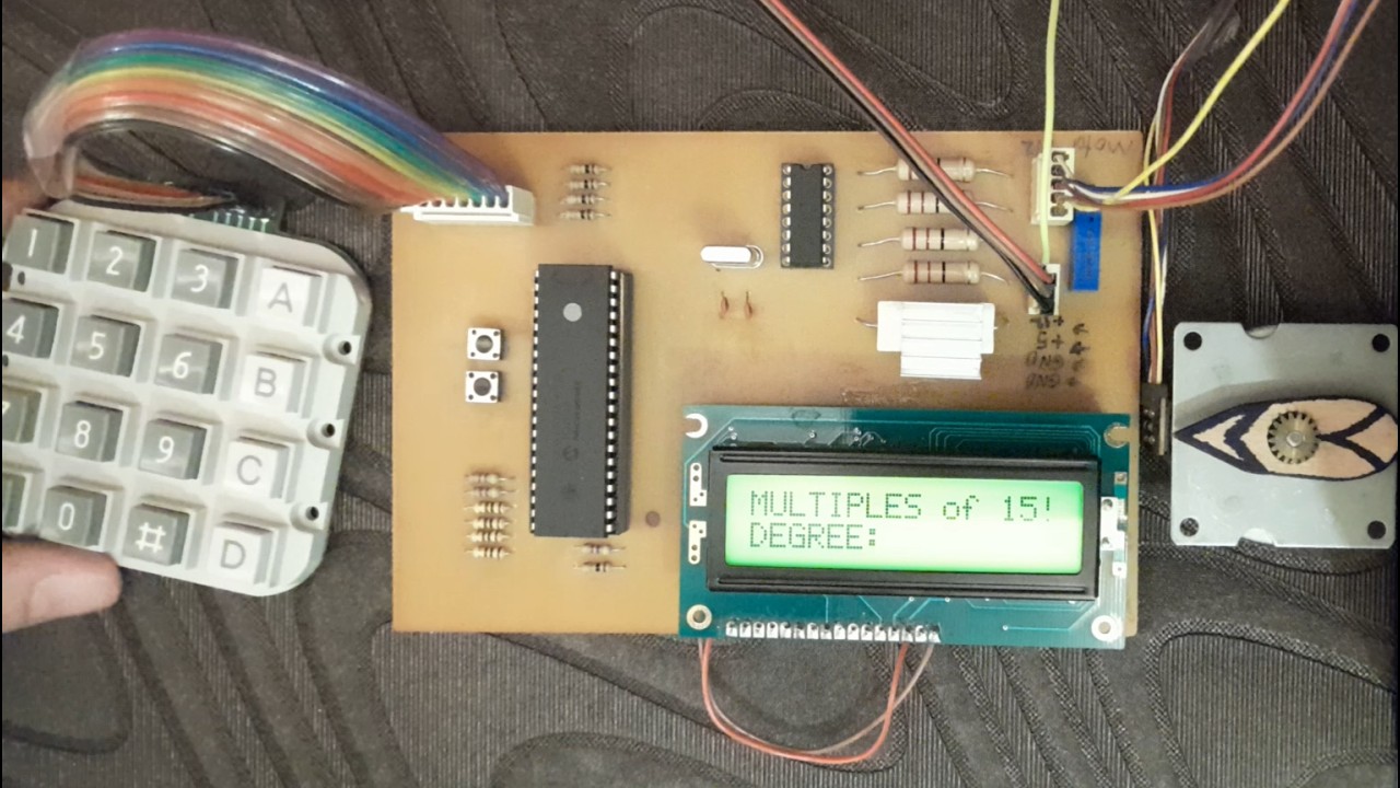 Step_Motor_Project_v2 + PIC16F877A + MPLAB + Proteus + PCB + LCD + 4x4 Keypad
