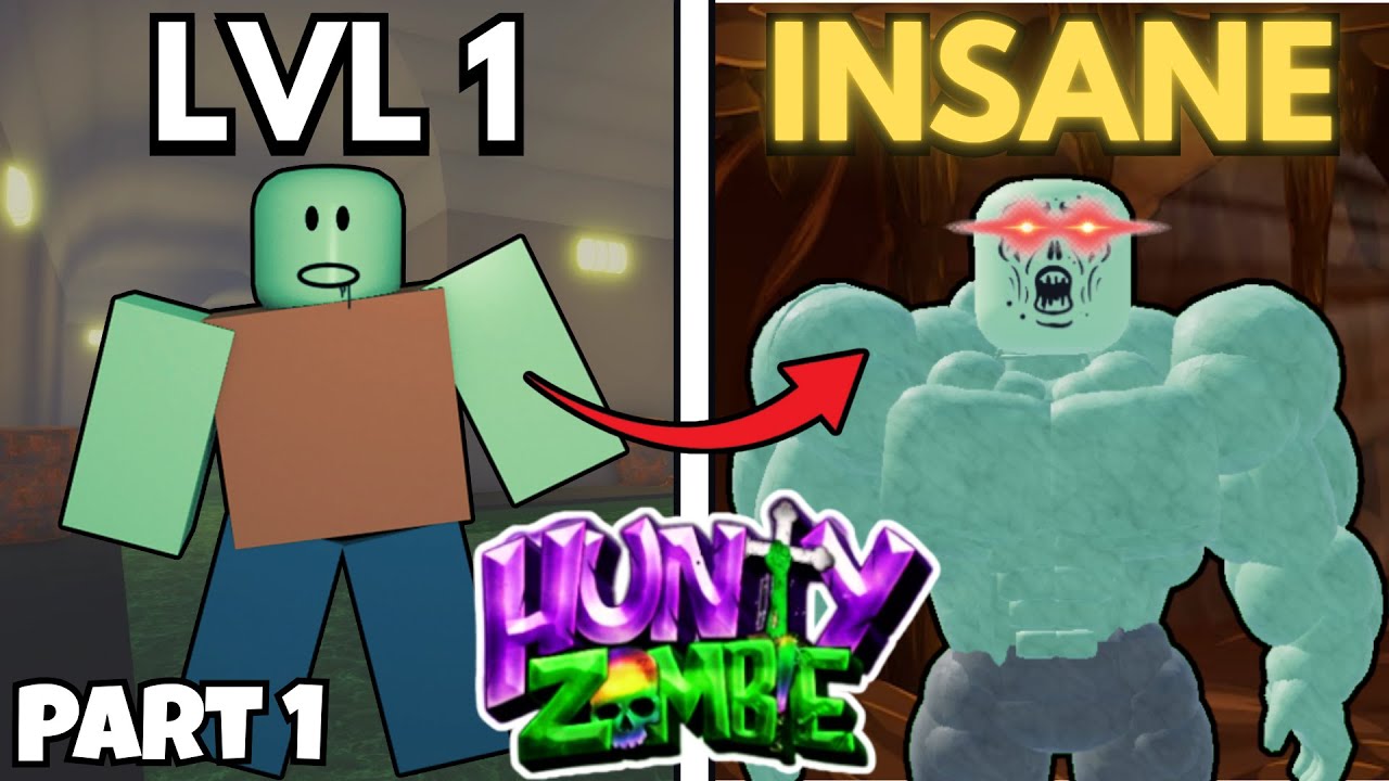 I went from NOOB to PRO in Hunty Zombie Roblox.. (Part 1)