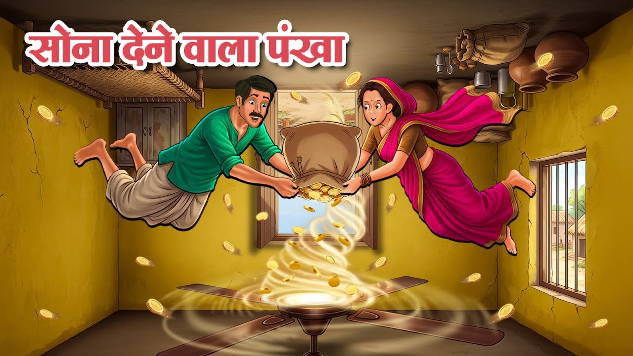सोना देने वाला पंखा | Hindi Kahani | Hindi Cartoon | Moral Stories | Hindi Story | Kahaniya