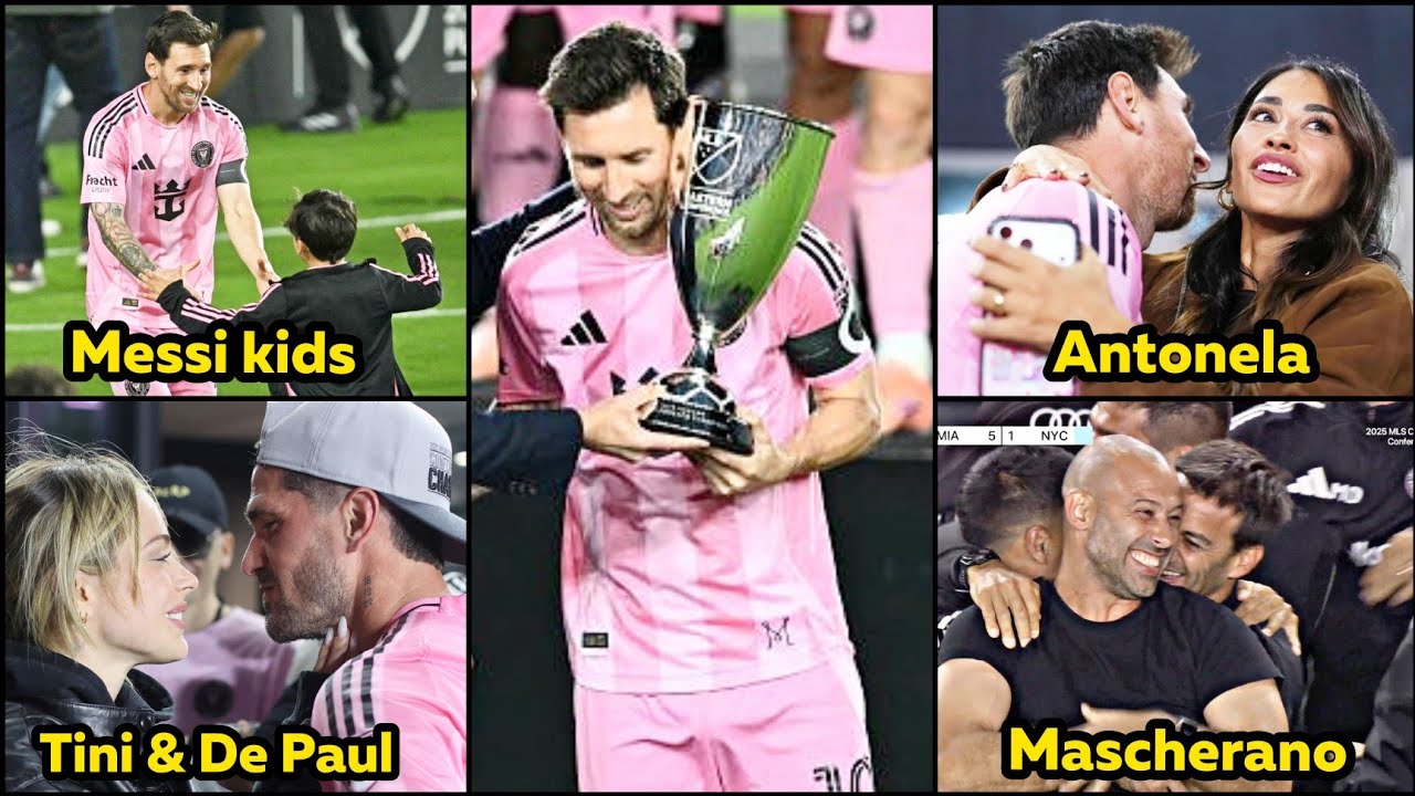 Messi Family & Teammates FULL CELEBRATION on Lifting 3rd Trophy with Inter Miami