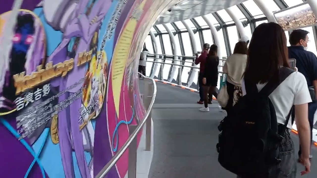 Walking at 450m height inside Tembo Galleria Floor ,Tokyo Skytree, Japan