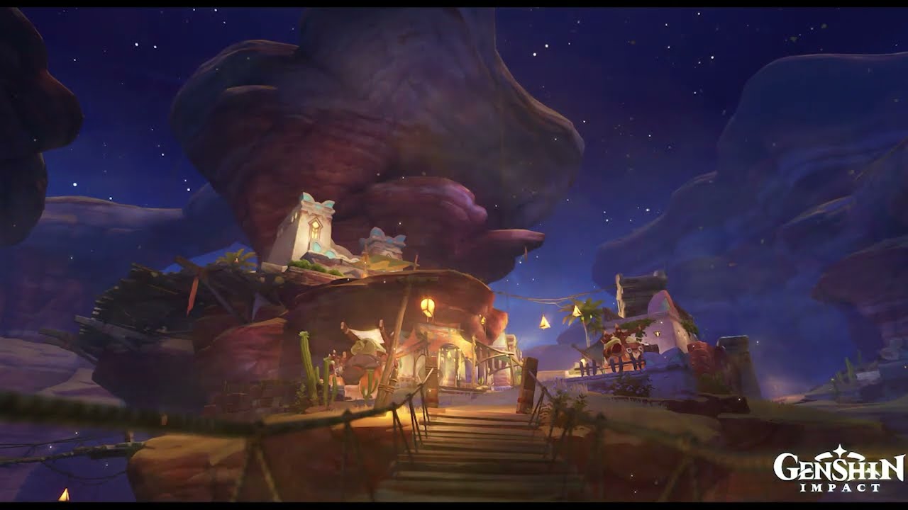 Best Aaru Village - Wind of Tranquility (Night) Soundtrack (1 Hour) [ Genshin Impact ]
