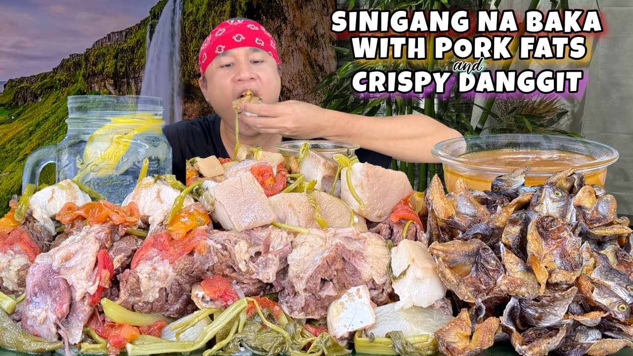 Beef Sinigang with a Lot of Pork Fats and Crispy Danggit Mukbang Pinoy Mukbang