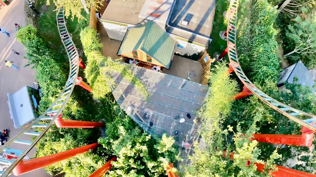 «Ярость дракона» УНИКАЛЬНАЯ вращающаяся горка 4K POV | Chessington World of Adventure, Англия [Ав...
