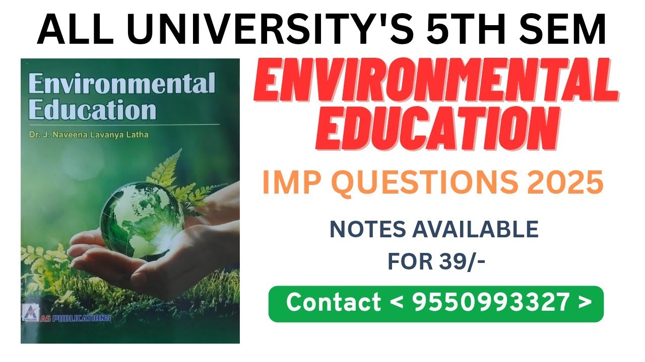 Environmental Education 5th sem imp questions and answers in pdf ll #5th sem , #ES