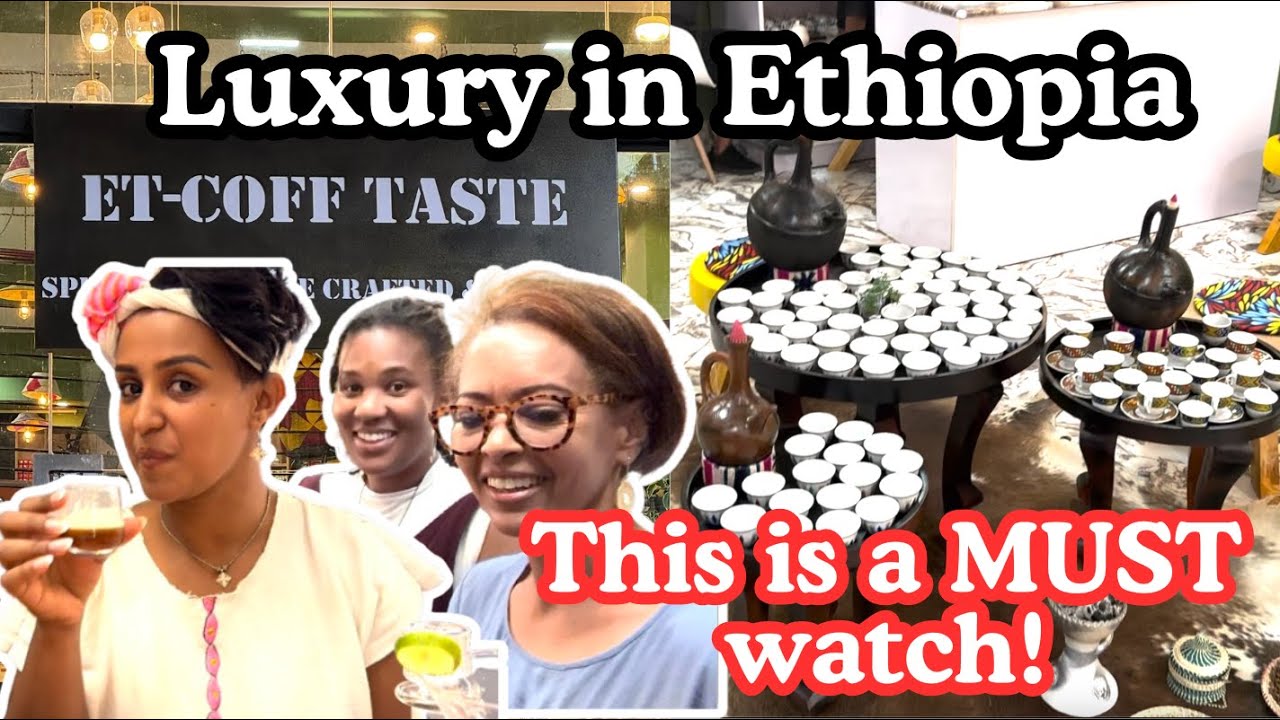 American and Ethiopians try LUXURY COFFEE SHOP in ADDIS ABABA ETHIOPIA l Addis Ababa Vlog
