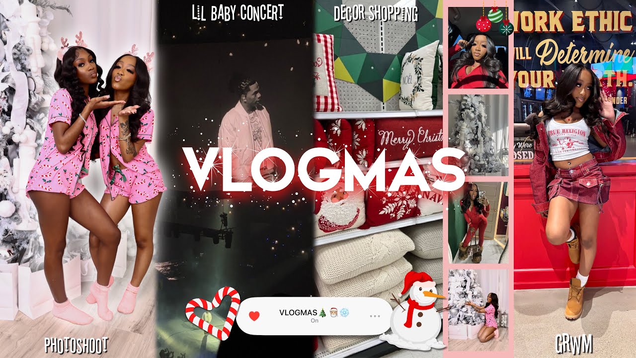 VLOGMAS✰ Christmas PhotoShoot, Decorating, Lil Baby Concert, MacBook Unboxing | JAAHDIORR