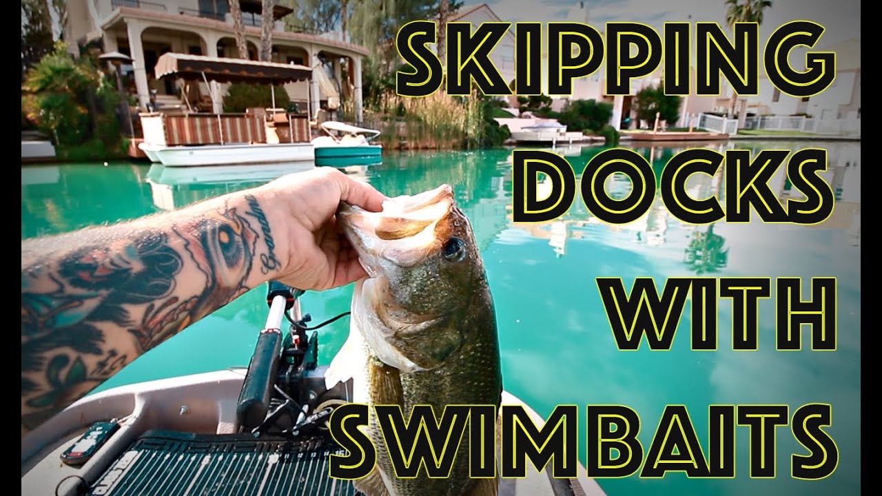 Skipping docks with swim baits for largemouth bass