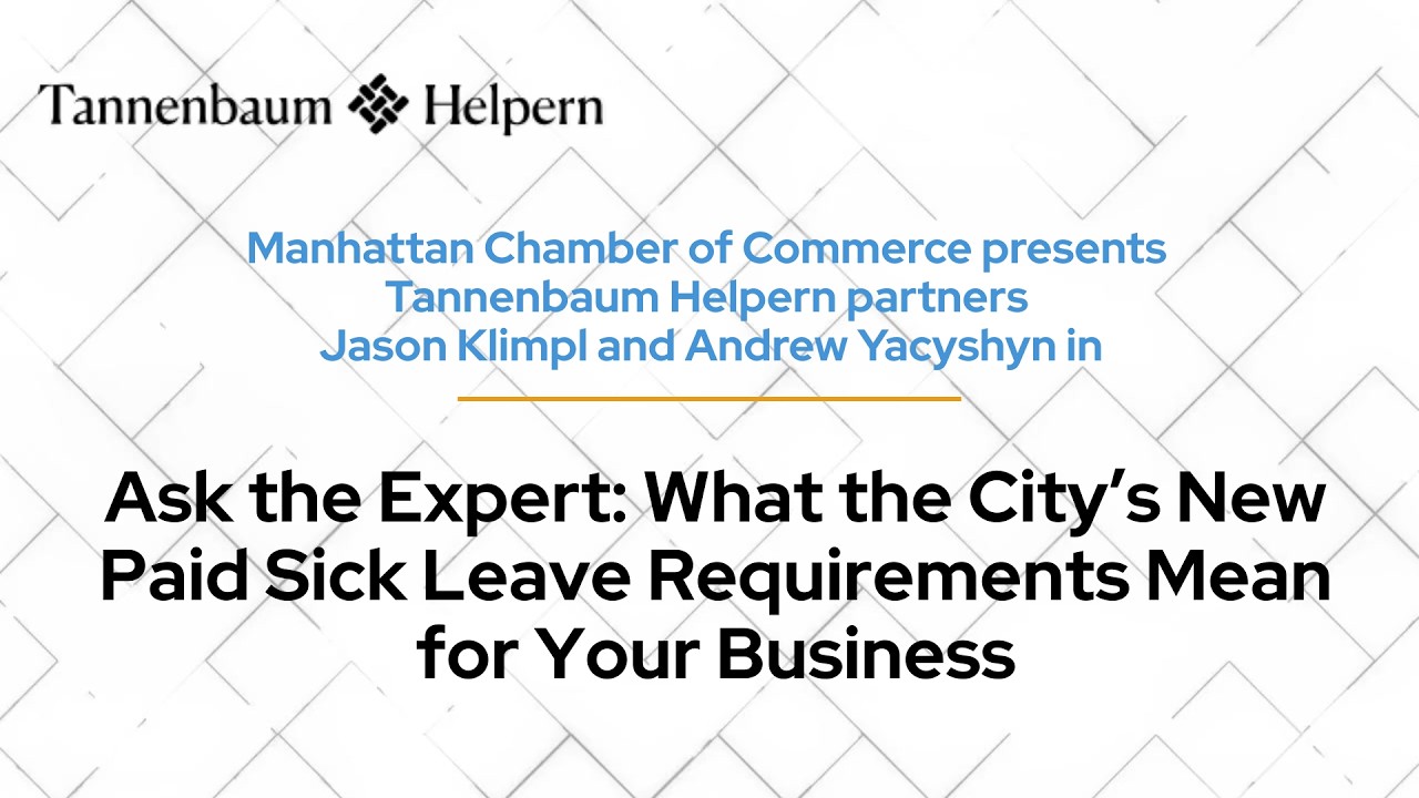 Ask the Expert What the City&rsquo;s New Paid Sick Leave Requirements Mean for Your Business