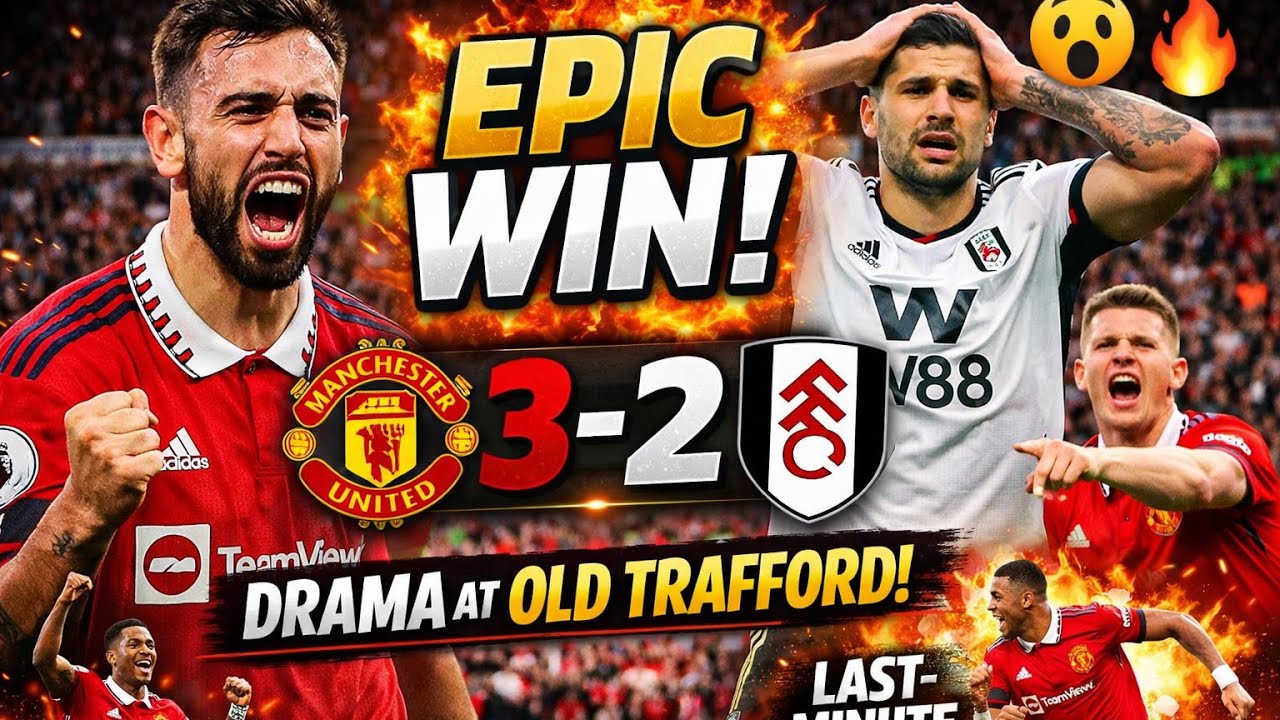 MANCHESTER UNITED 3–2 FULHAM 😱🔥 | DRAMA AT OLD TRAFFORD! LATE GOAL SEALS THE WIN