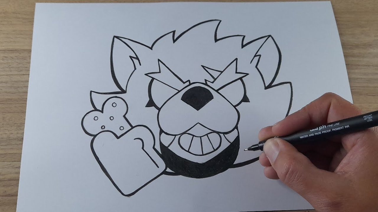 ICONE DO LEON LOBO BRANCO BRAWLSTARS COMO DESENHAR