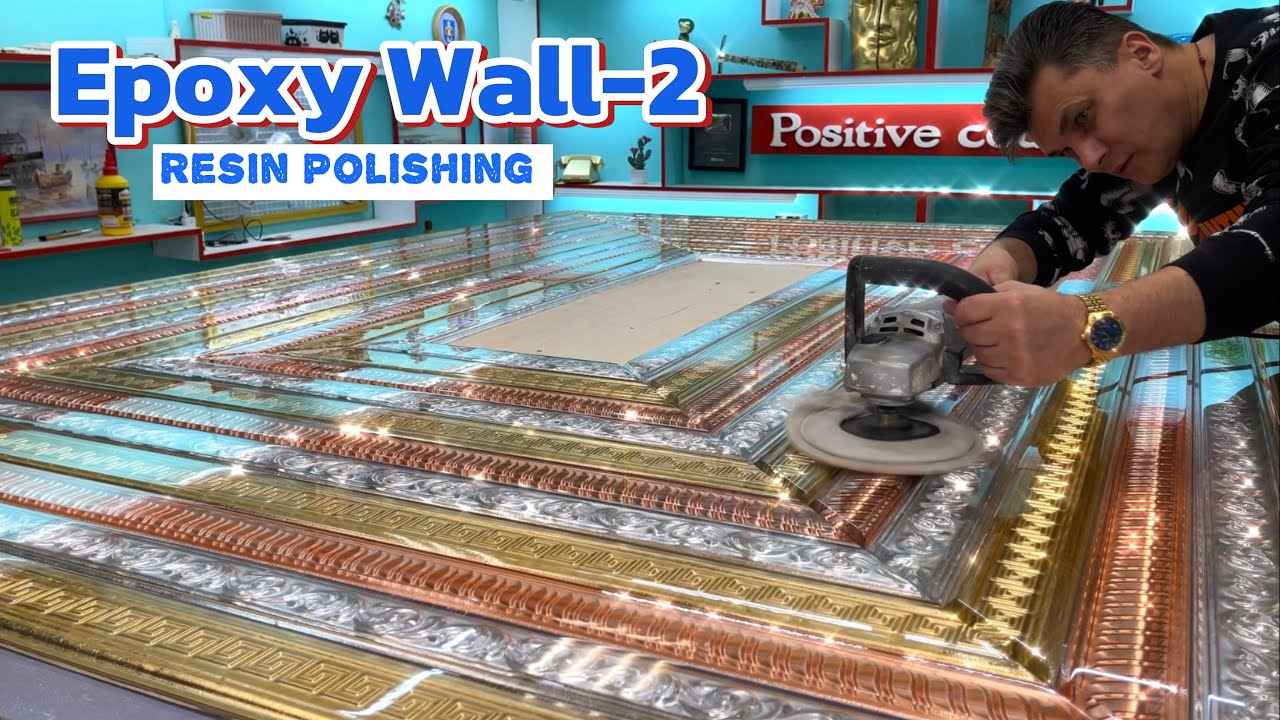 Epoxy Resin Wall. Episode 2. Cutting and Polishing of Wall Details.