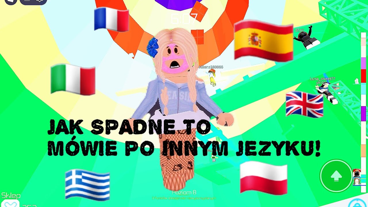 JAK SPADNĘ TO MÓWIĘ W INNYM JĘZYKU! TOWER OF HELL ROBLOX