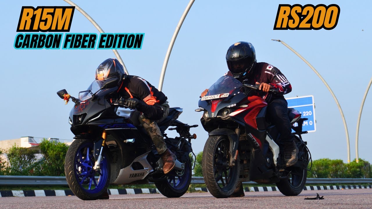 Yamaha R15M Carbon Fiber Edition vs RS200 BS7 Drag Race