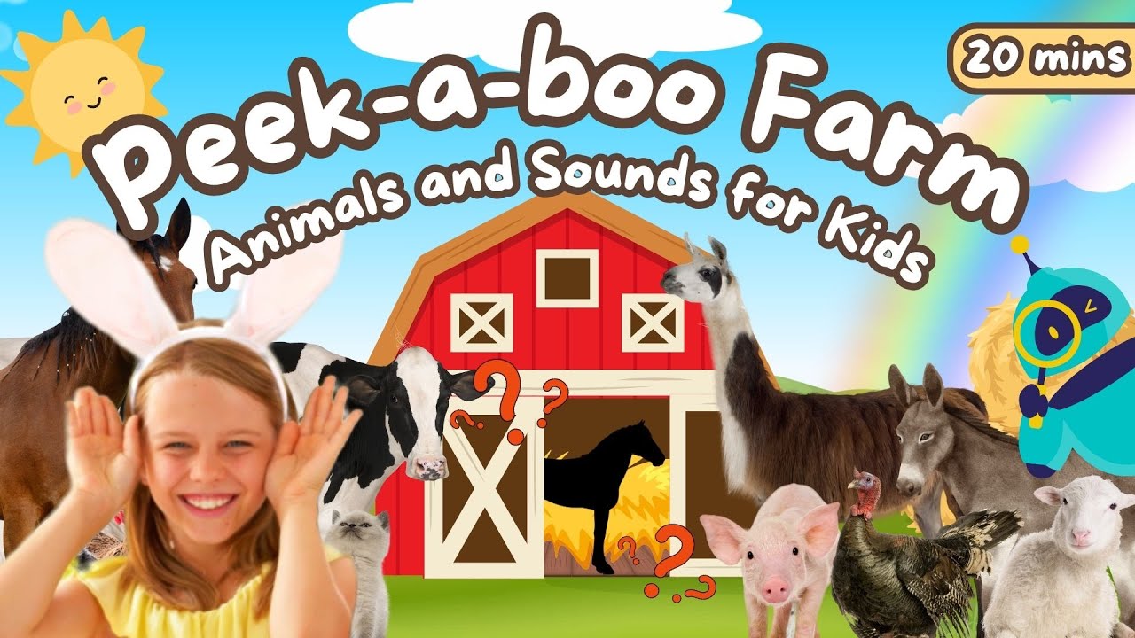 Peek-a-Boo Farm Animals | Fun Animal Sounds & Learning for kids!🐄🐴🐥