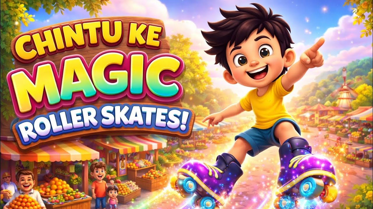 Chintu Aur Jaadu Wale Roller Skates 🛼✨ | Hindi Moral Story | Cartoon story with Aiza