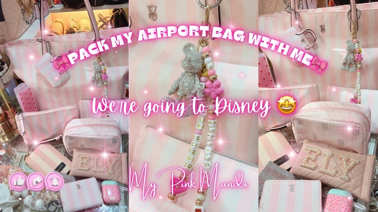 WIMB - PACK MY VS AIRPORT BAG WITH ME! We’re going to Disney World! Montage at the end! 🤩