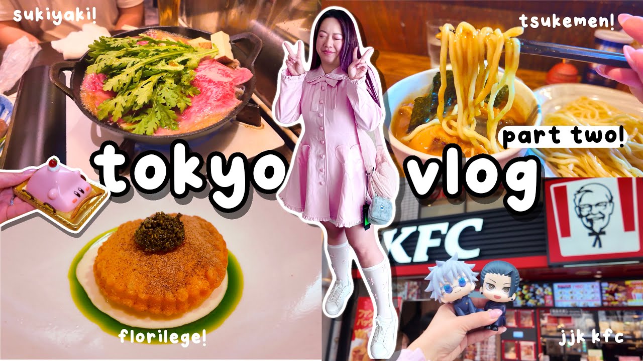 Tokyo Vlog (Pt. 2)! Florilege, Sukiyaki, Kirby Cafe Petit, Shibuya, Jujutsu Kaisen KFC, Tori-no-Ichi