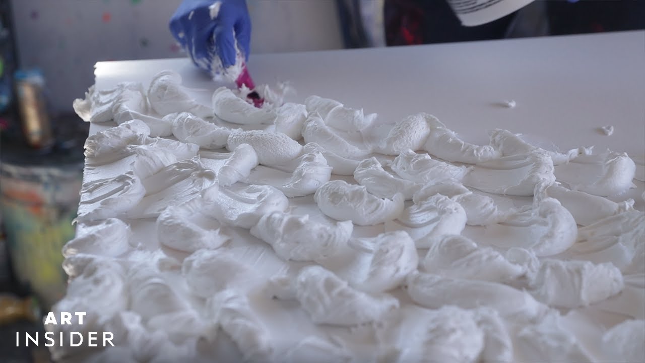 Artist Creates Textured Paintings With Spackle