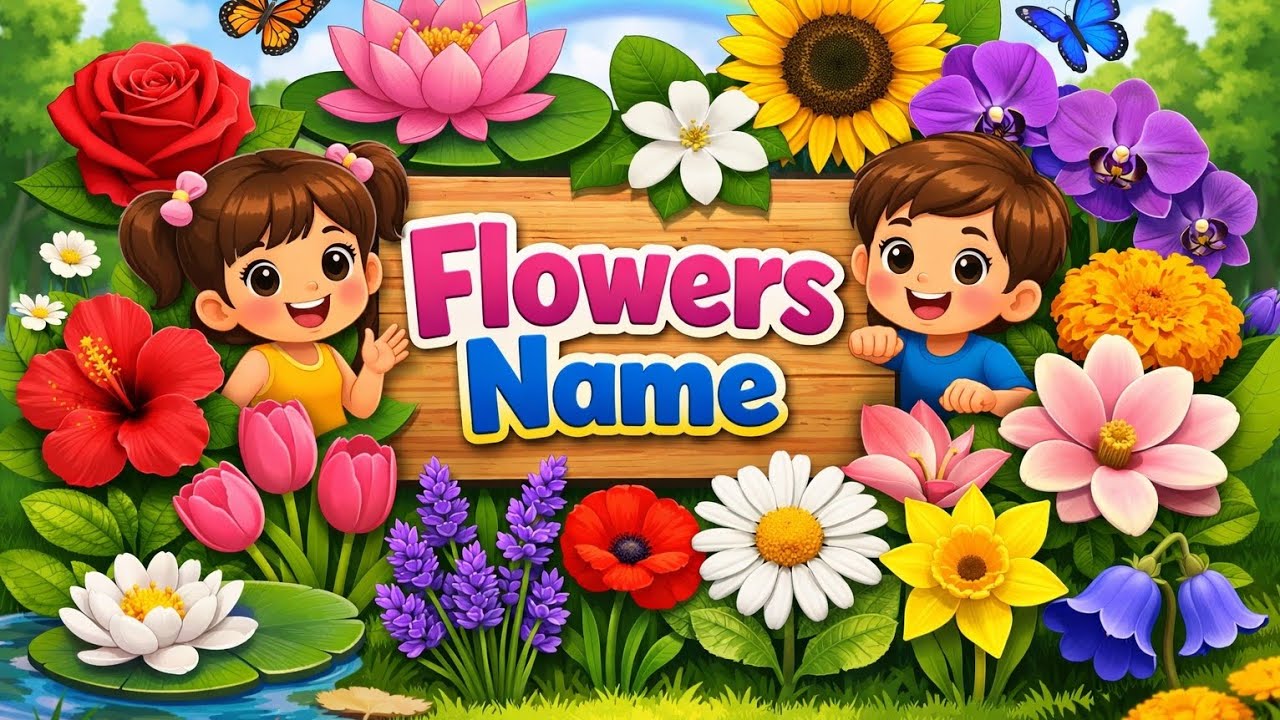 Flowers Name for Children | English & Hindi Learning Video 🌼