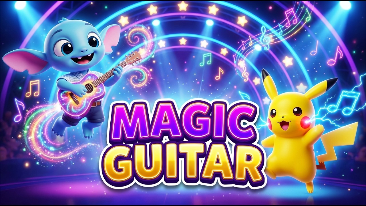 Magic Guitar & Lightning Adventure rhymes  | Learn Music & Rhythm | ABC Edu Spark