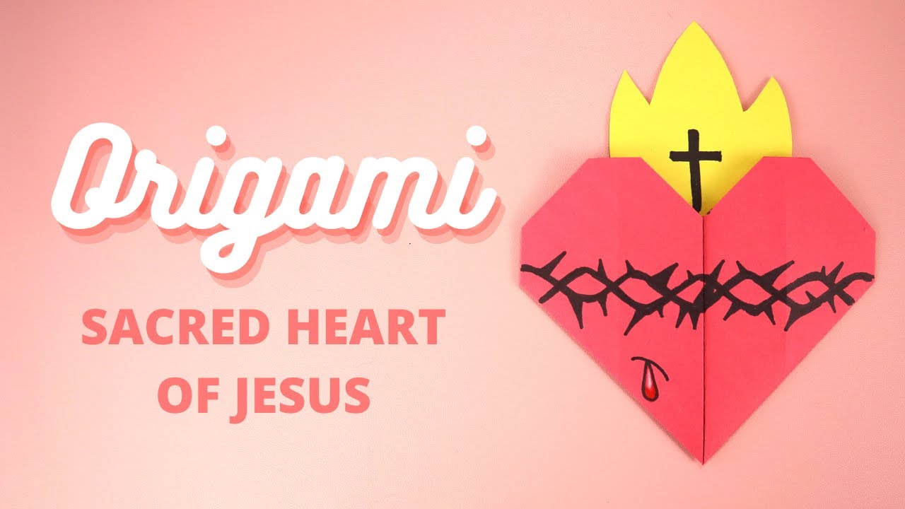 How to make a simple origami Sacred Heart of Jesus - Catholic Craft