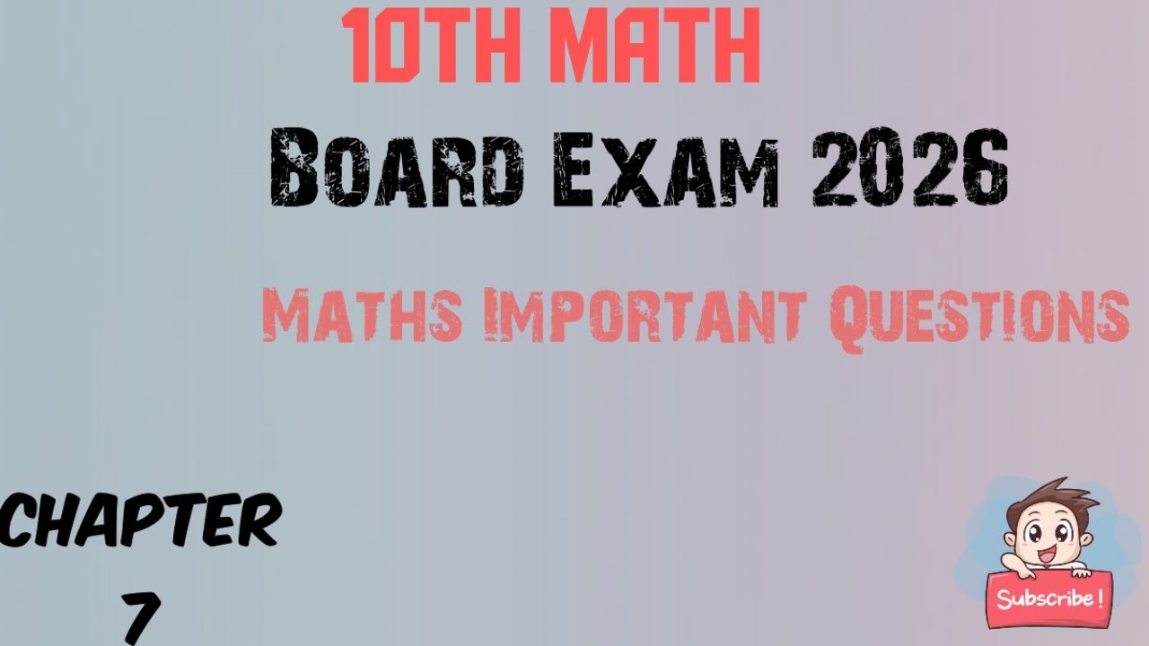 Chaper-7//Maths Important Questions// Board Exam2026