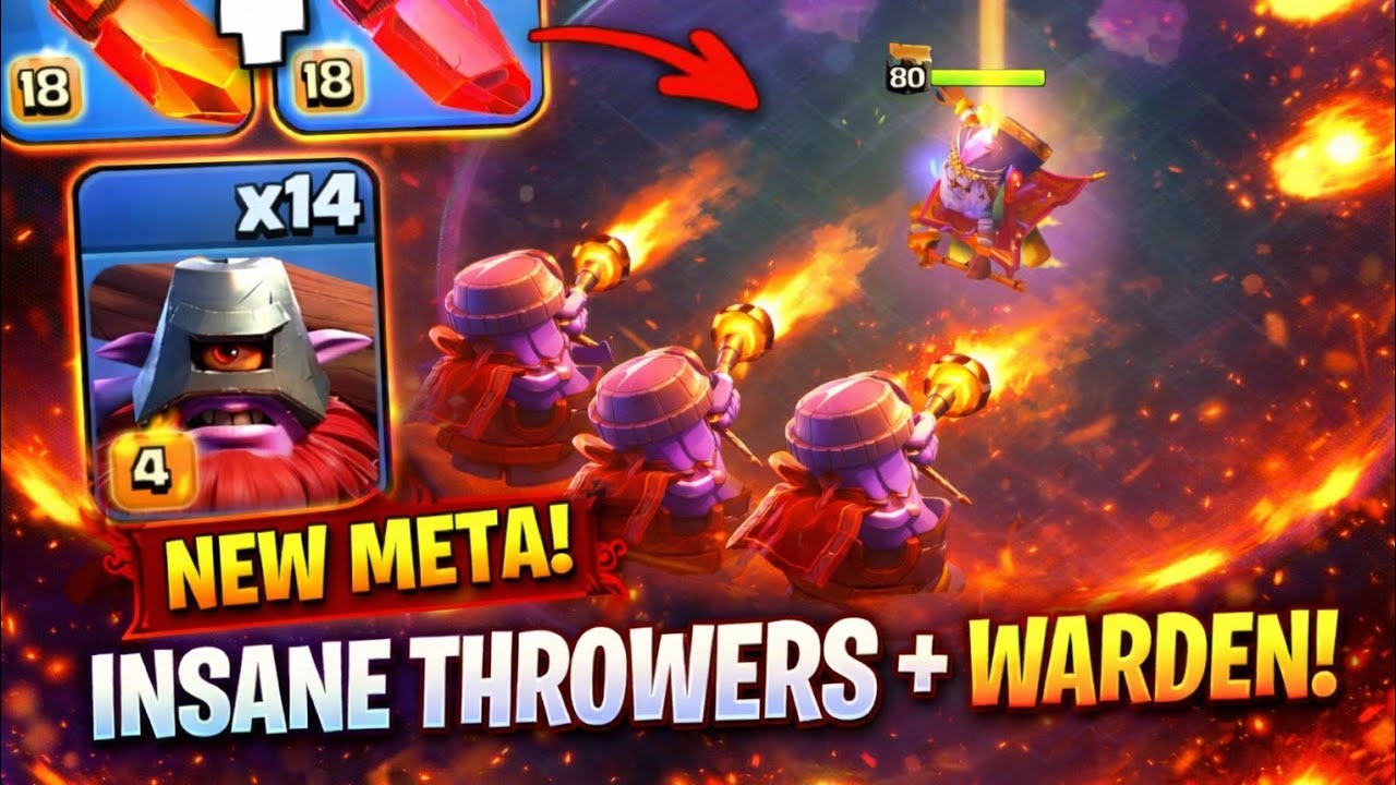  THROWERS + WARDEN DESTROY EVERYTHING! | TH18 Legend League