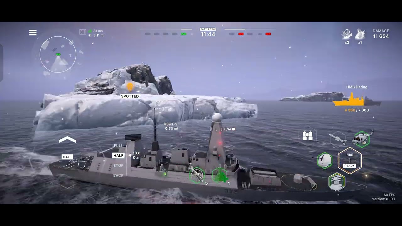 Warships Mobile | 3 HMS Daring 12.47 Cruiser | battle war android game 