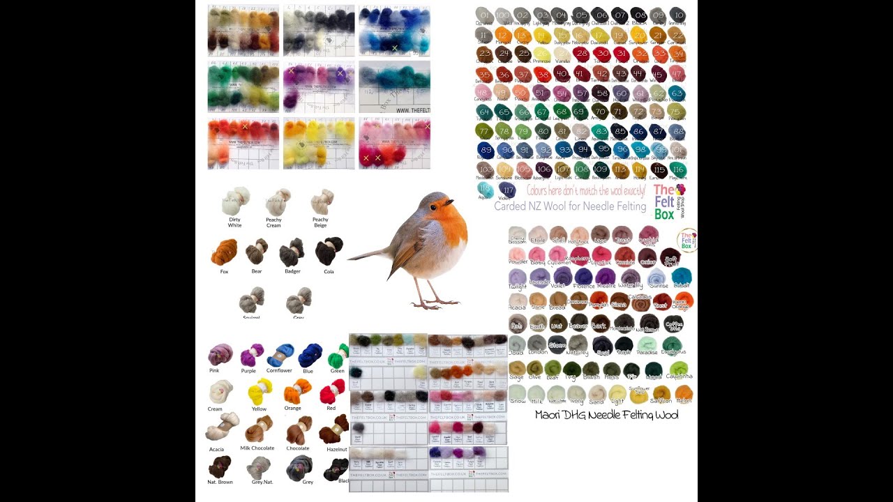 Colour Lists for Needle Felting Projects
