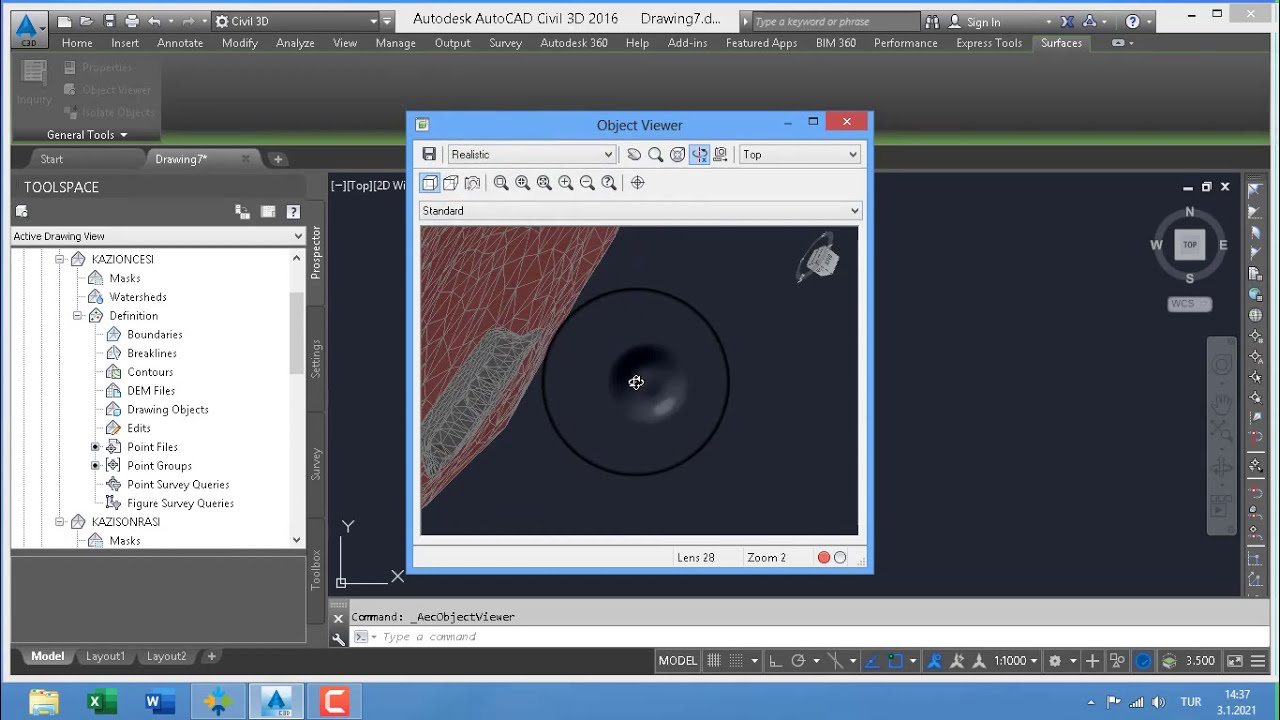 Autocad civil 3d ile 3 dakikada kübaj hesabı ( Civil 3d calculate volume in 3 minutes)