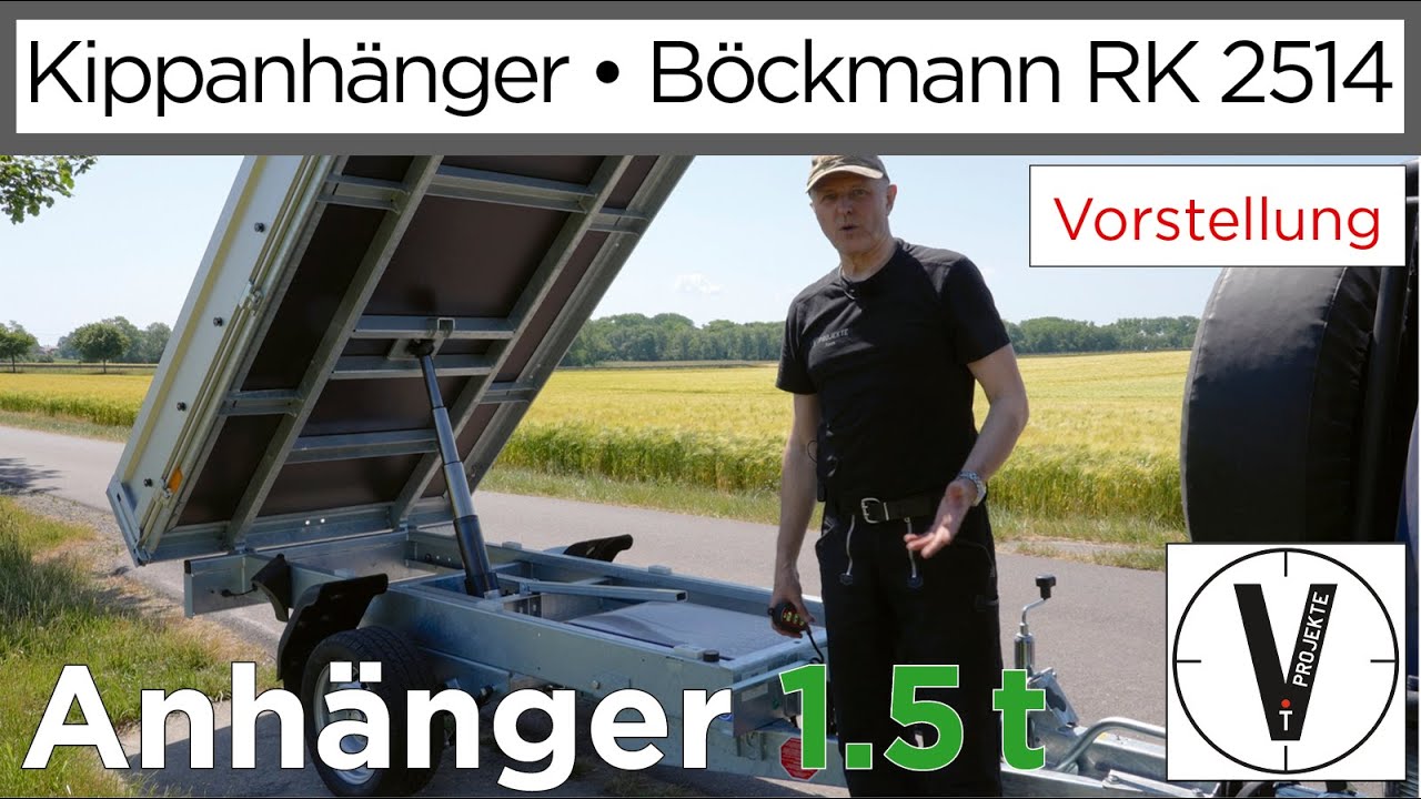 Kippanh&auml;nger B&ouml;ckmann RK 2514/150 &bull; Anh&auml;nger 1,5 t elektrisch kippen &bull; R&uuml;ckw&auml;rtskipper