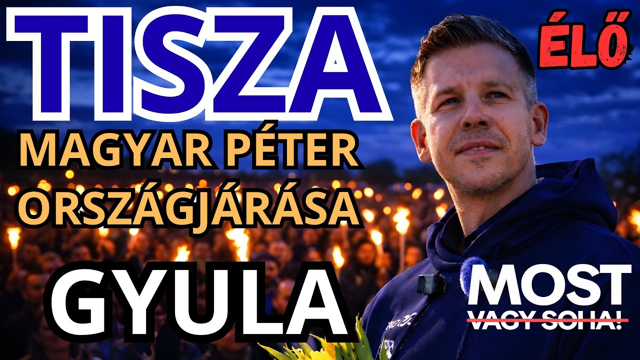 Magyar P&eacute;ter orsz&aacute;gj&aacute;r&aacute;sa - GYULA 🔴⚪🟢 &Eacute;LŐ K&Ouml;ZVET&Iacute;T&Eacute;S - TISZA  #tiszap&aacute;rt #magyarpeter