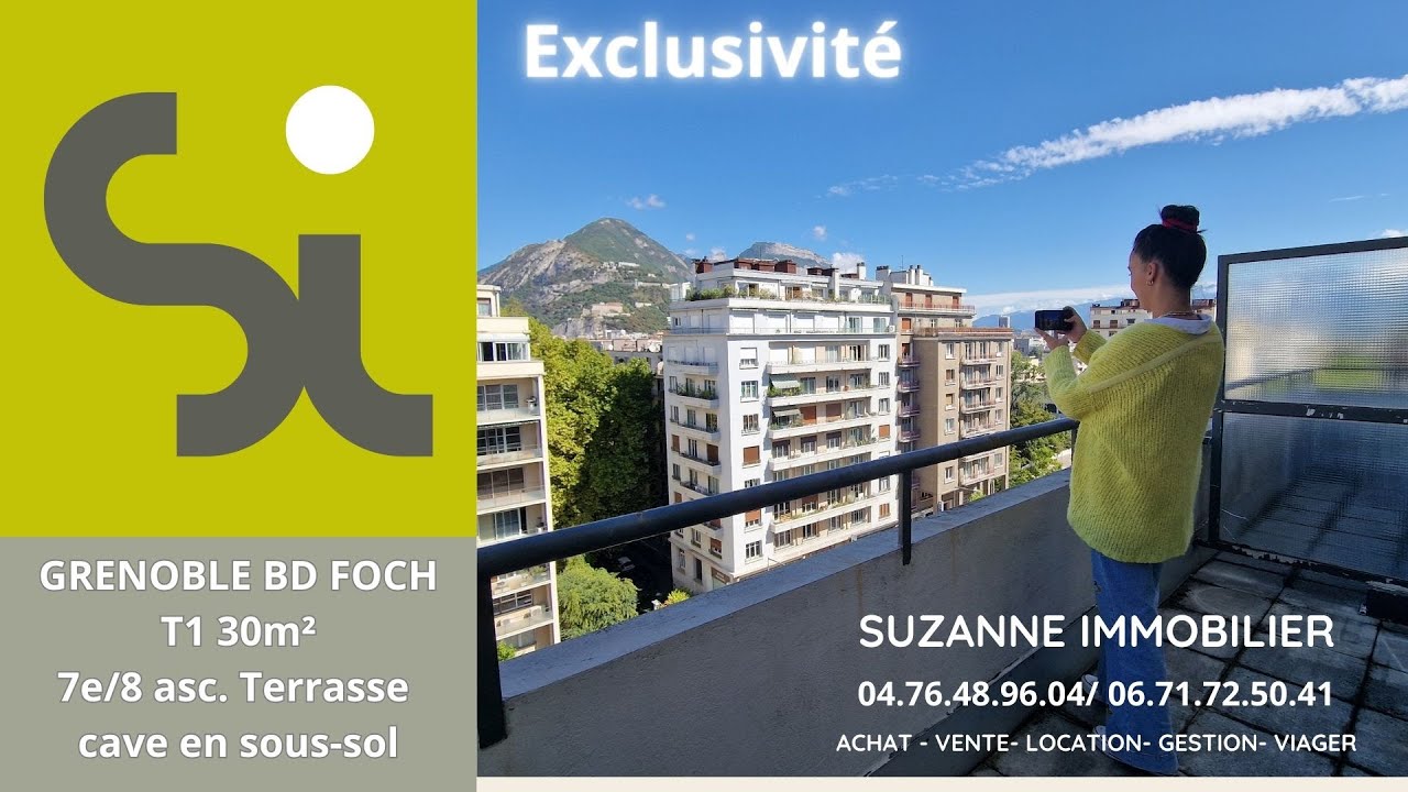 GRENOBLE Boulevard Maréchal FOC T1 à vendre, visite vidéo by Suzanne Immobilier
