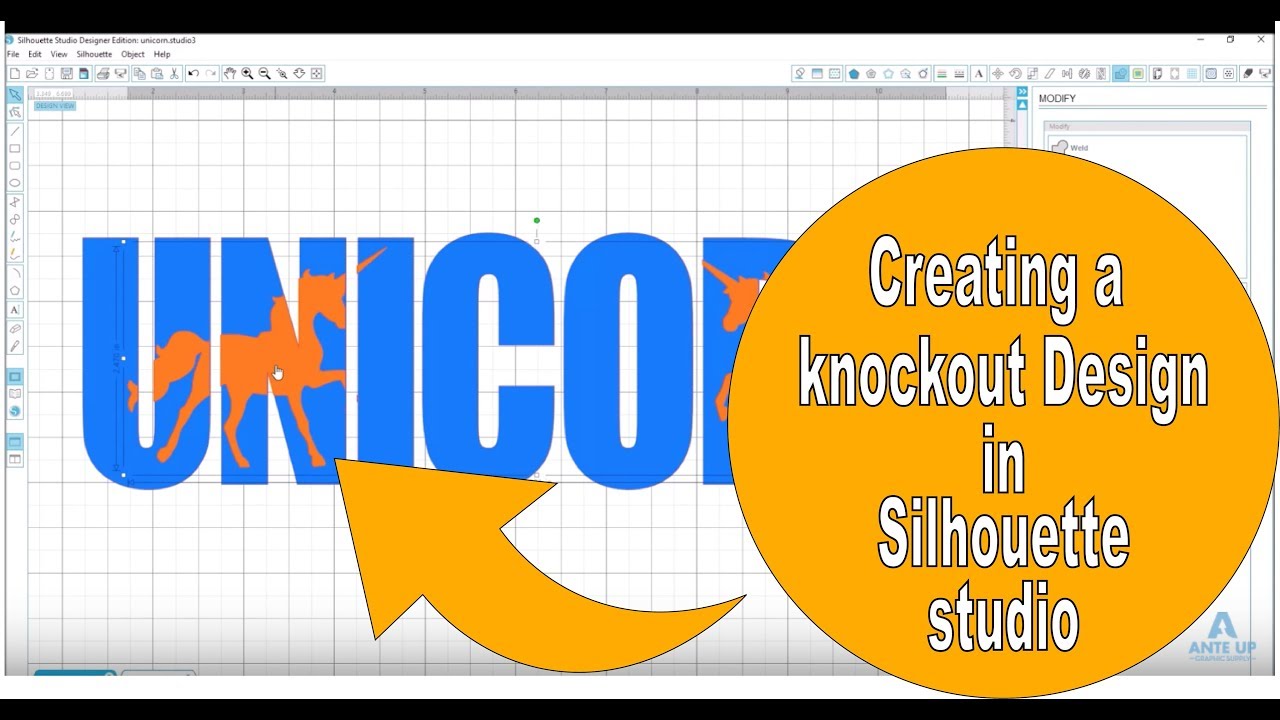 Knock out text in silhouette studio