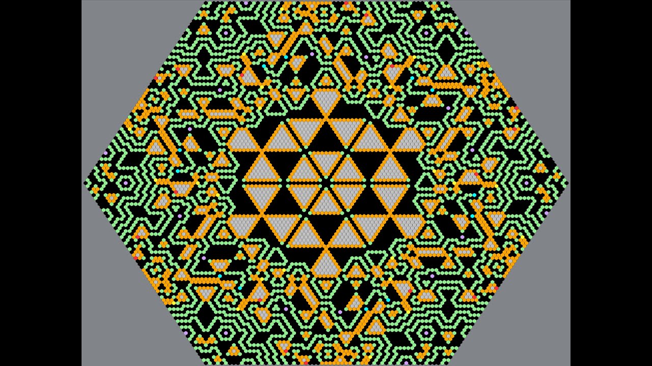 Clearer Hexplication #cellularautomata #mathart #algorithmicart #algorist #iterati