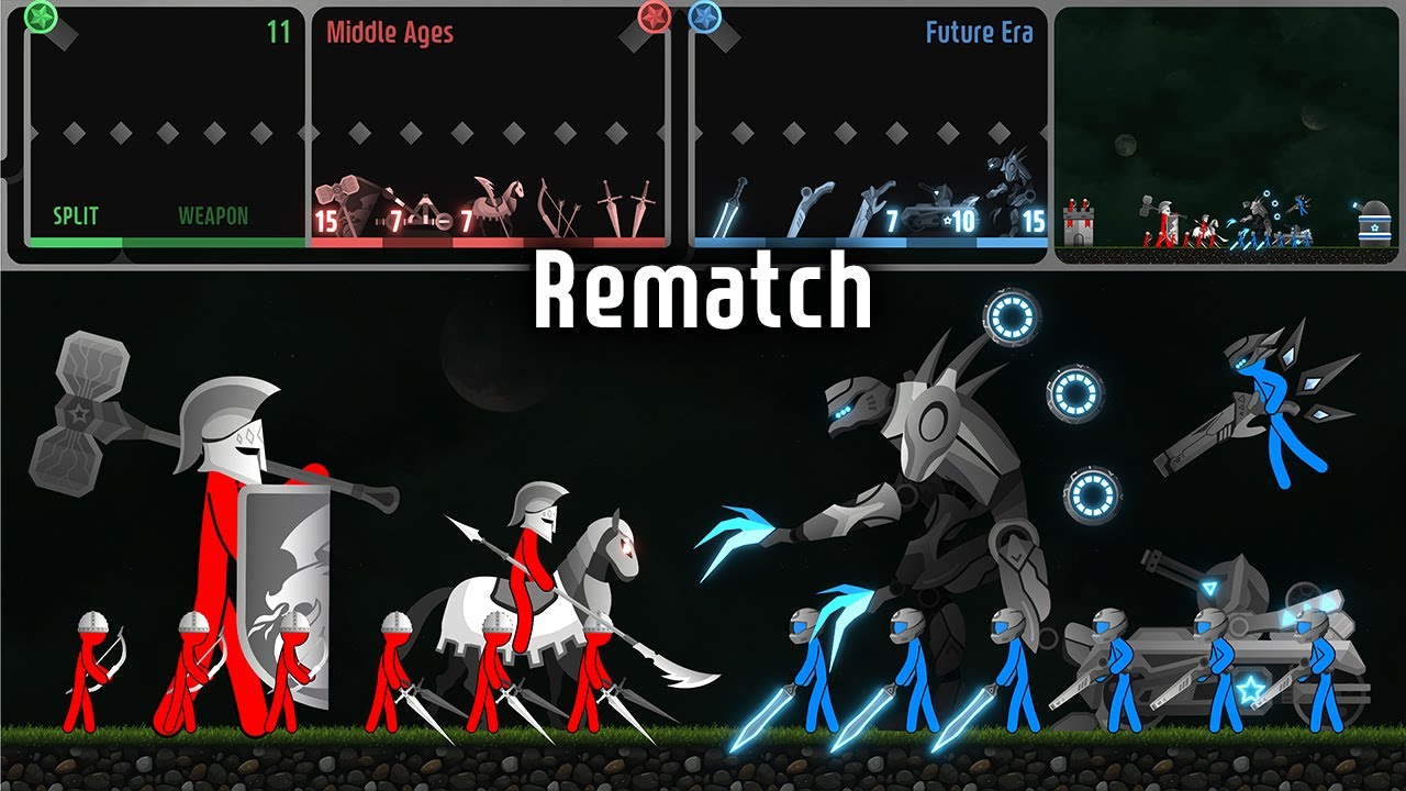 Middle Ages VS Future Era (Rematch) - Stickman & Ragdoll Fight