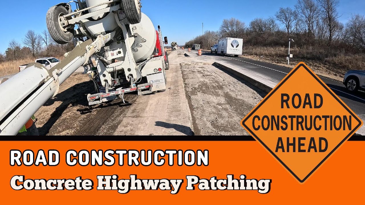 Replacing Bad Sections of Highway with New Concrete | Road Work Ahead